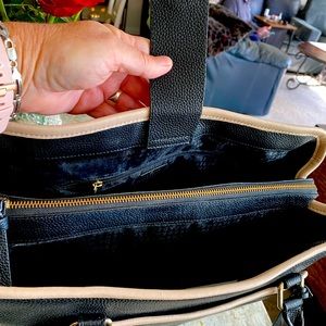 Kate Spade New York Handbag & matching Wallet black with pink trim